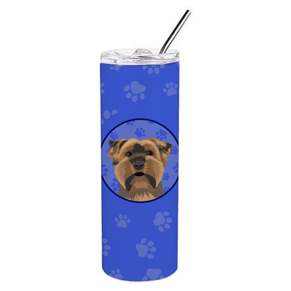 Yorkie Chocolate #1  Stainless Steel 20 oz Skinny Tumbler, Blue